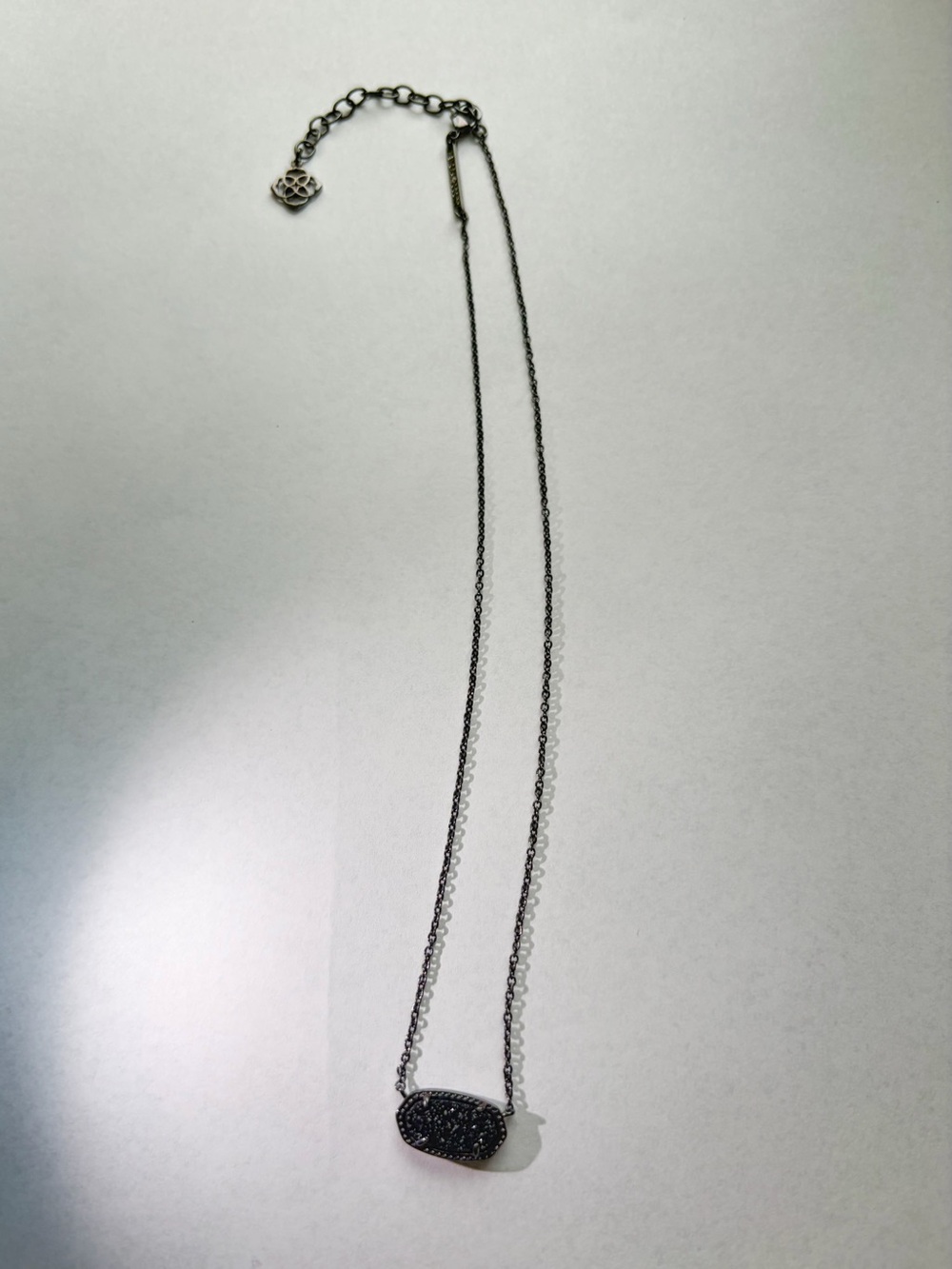 Kendra Scott Black Druzy Pendant Necklace